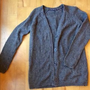 GAP gray/charcoal wool-blend cardigan, size XS